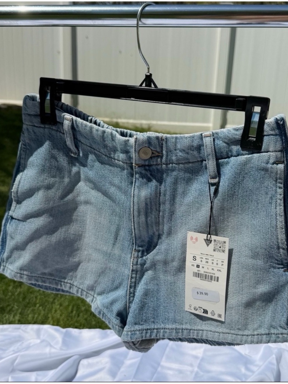 ZARA soft denim shorts size small NWT